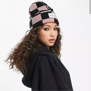 Herschel Elmer Beanie - Black and Ash Rose Check Hat
